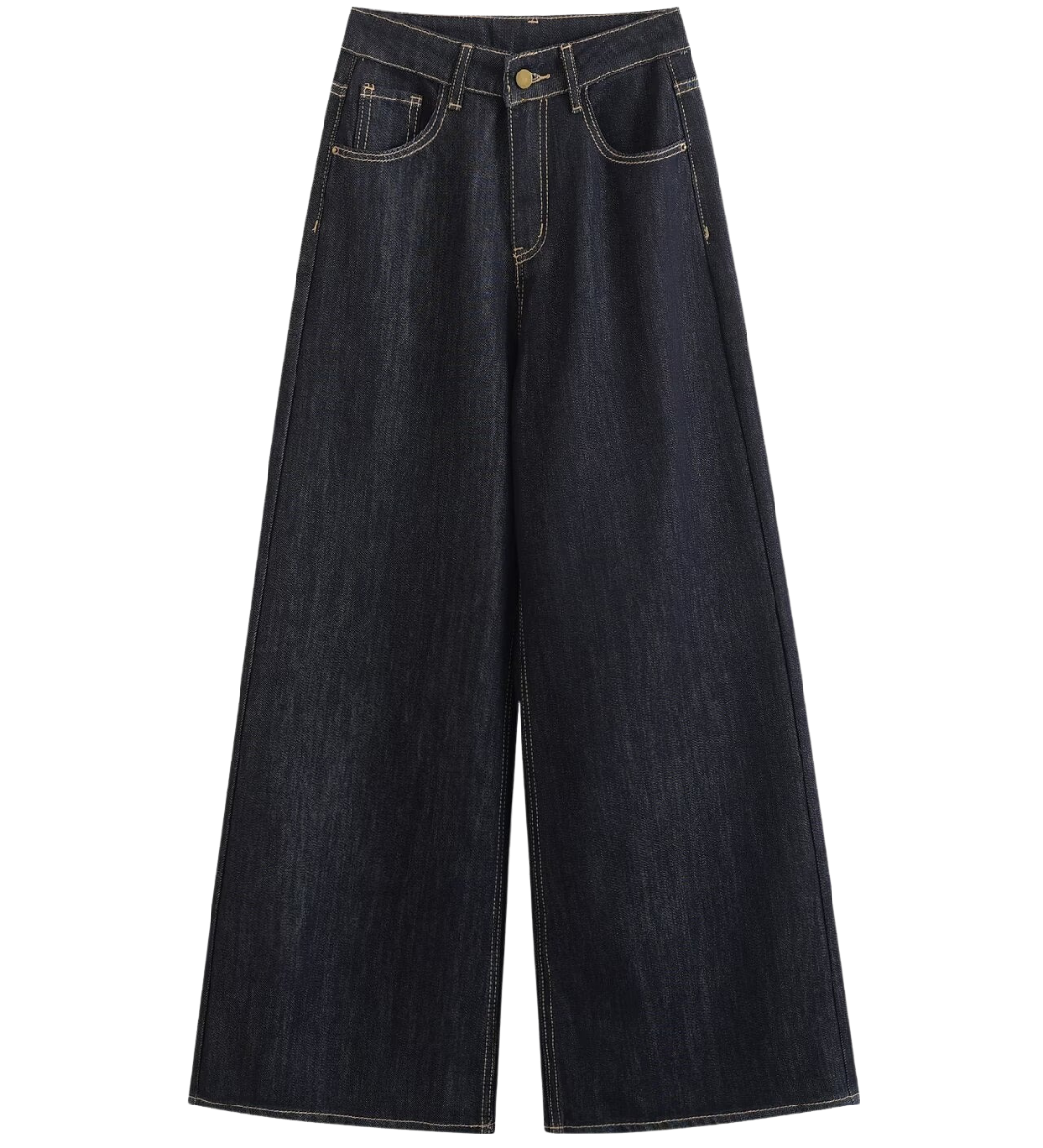 High Waist Wide Leg Dark Denim Jeans
