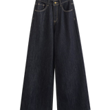 High Waist Wide Leg Dark Denim Jeans