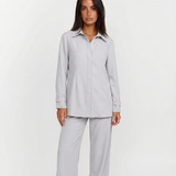 Relaxed Button Shirt and Straight Leg Trouser Set for Modern Comfort