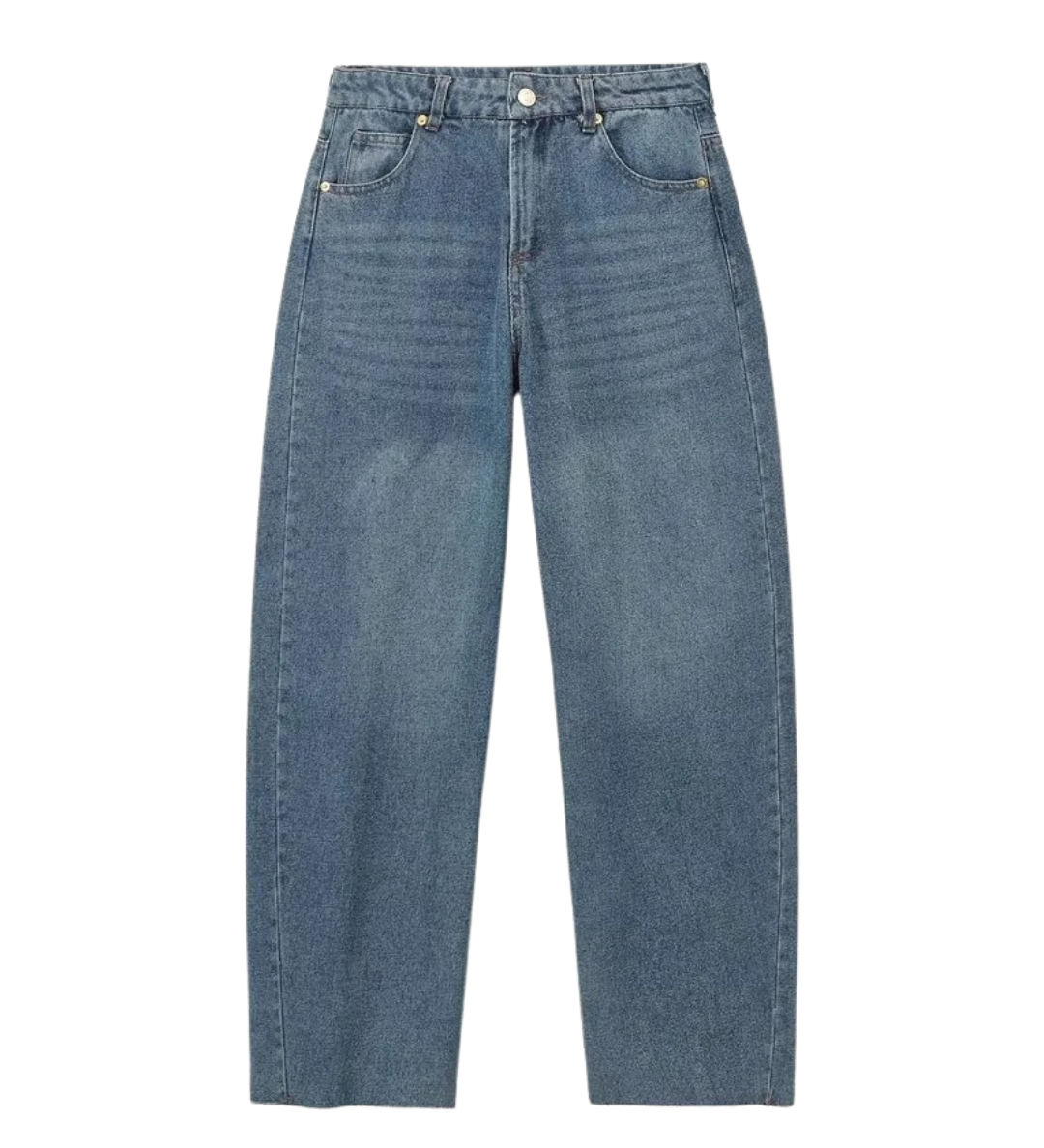 High Waist Straight Leg Denim Trousers with Modern Fit