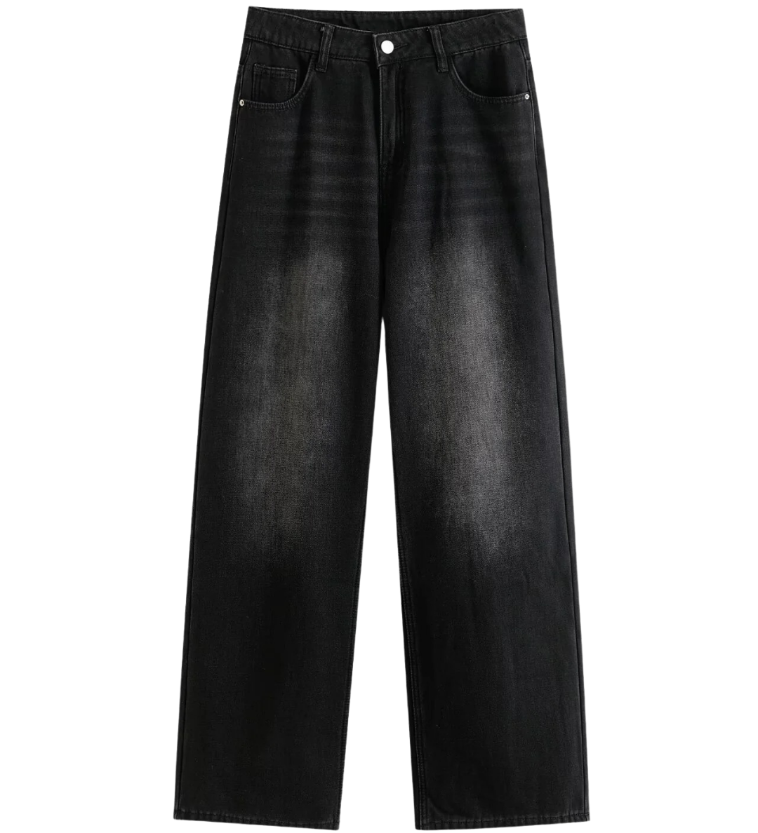 High Waist Wide Leg Denim Jeans with Dark Wash
