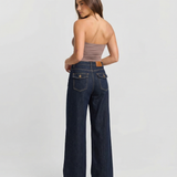 High Waist Wide Leg Dark Denim Jeans
