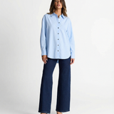 Classic Button Front Shirt with Relaxed Fit