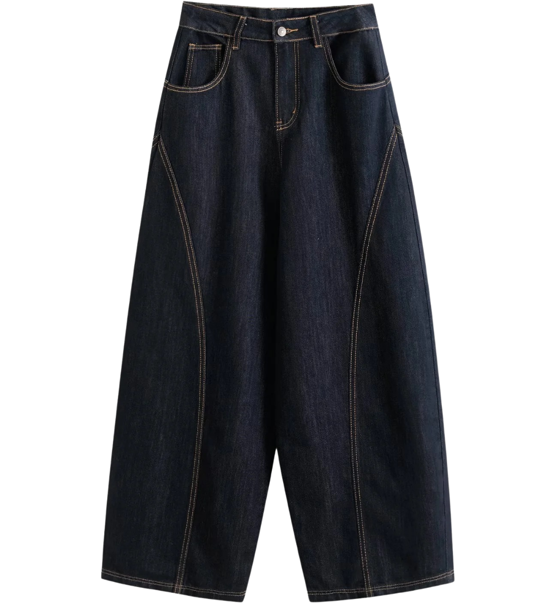 High Waist Wide Leg Black Denim Jeans