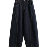 High Waist Wide Leg Black Denim Jeans