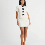 Decorative Bow Top and Mini Skirt Set