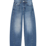 High Waist Wide Leg Denim Jeans with Relaxed Fit