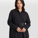 Belted Long Sleeve Shirt with Tailored Silhouette