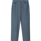 High Waist Straight Leg Denim Trousers