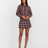 Check Shirt and Pleated Mini Skirt Set for Effortless Style