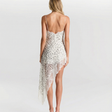 Asymmetrical Strap Mini Dress – Elegant Sculpted Evening Style