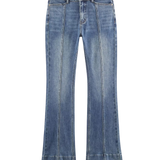 High Waist Straight Leg Denim Jeans with Classic Wash