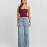 High Waist Wide Leg Denim Jeans with Light Wash