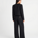 Button Front Jacket and Straight Leg Trouser Set for Modern Elegance