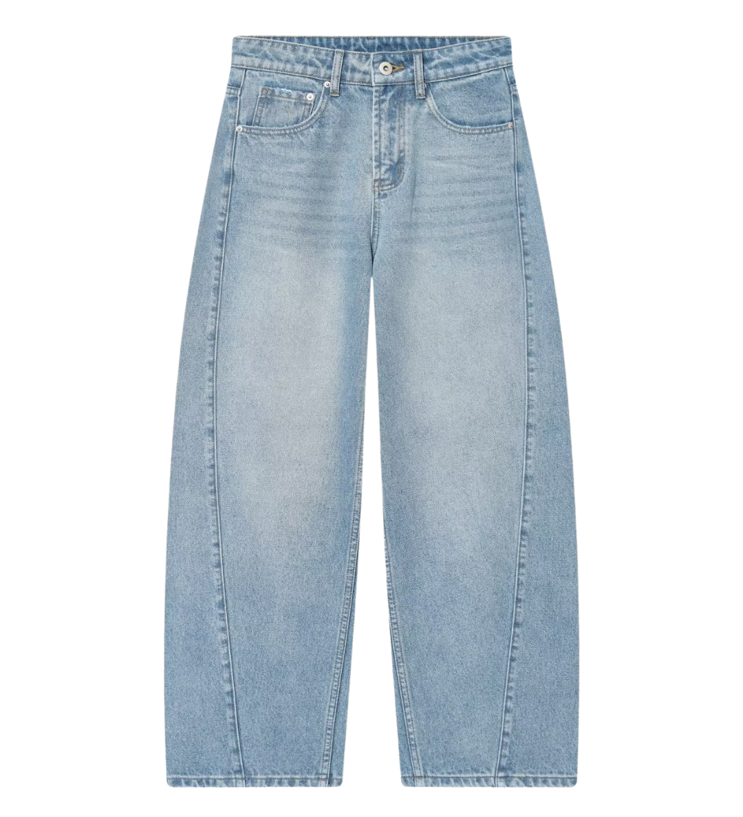 High Waist Wide Leg Denim Jeans with Relaxed Fit