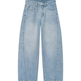 High Waist Wide Leg Denim Jeans with Relaxed Fit