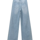 High Waist Wide Leg Denim Jeans with Light Wash