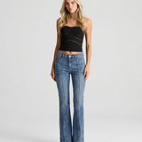 High Waist Straight Leg Denim Jeans with Classic Wash