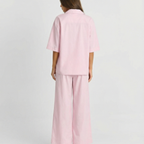 Short Sleeve Shirt and Wide Leg Trouser Set for Effortless Comfort