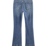 High Waist Straight Leg Denim Jeans with Classic Wash