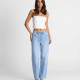 High Waist Wide Leg Denim Trousers for Everyday Style