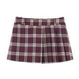 Check Shirt and Pleated Mini Skirt Set for Effortless Style