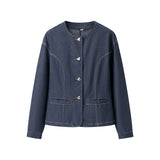 Button Front Jacket and Straight Leg Trousers Set