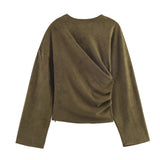 Relaxed Long Sleeve Top and Tapered Trouser Set for Everyday Comfort