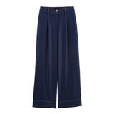 Button Jacket and Wide Leg Trouser Set with Structured Fit