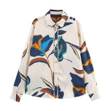 Abstract Print Button Front Shirt with Relaxed Fit