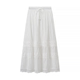 Button Shirt and Tiered Maxi Skirt Set for Effortless Elegance