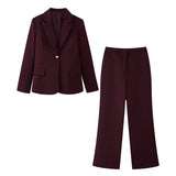 Classic Blazer and Straight Leg Trouser Set for Timeless Elegance