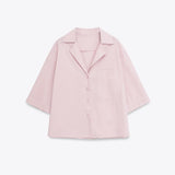 Short Sleeve Shirt and Wide Leg Trouser Set for Effortless Comfort