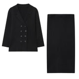 Button Front Blazer and Midi Skirt Set for Timeless Elegance