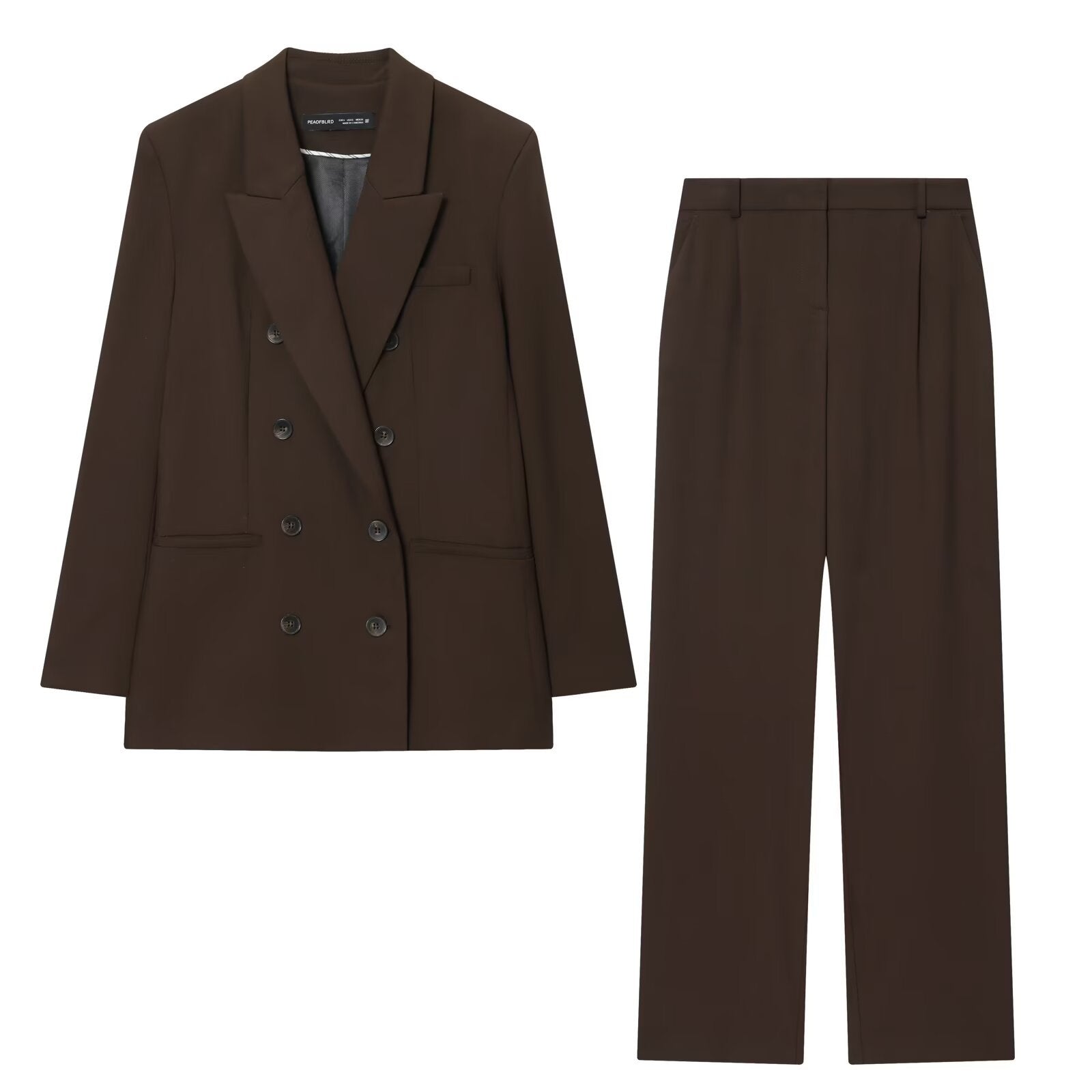 Double Breasted Blazer and Straight Leg Trouser Set for Elegant Style