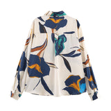 Abstract Print Button Front Shirt with Relaxed Fit