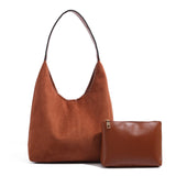 Slouch Shoulder Tote Bag with Matching Pouch
