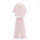 Short Sleeve Shirt and Wide Leg Trouser Set for Effortless Comfort