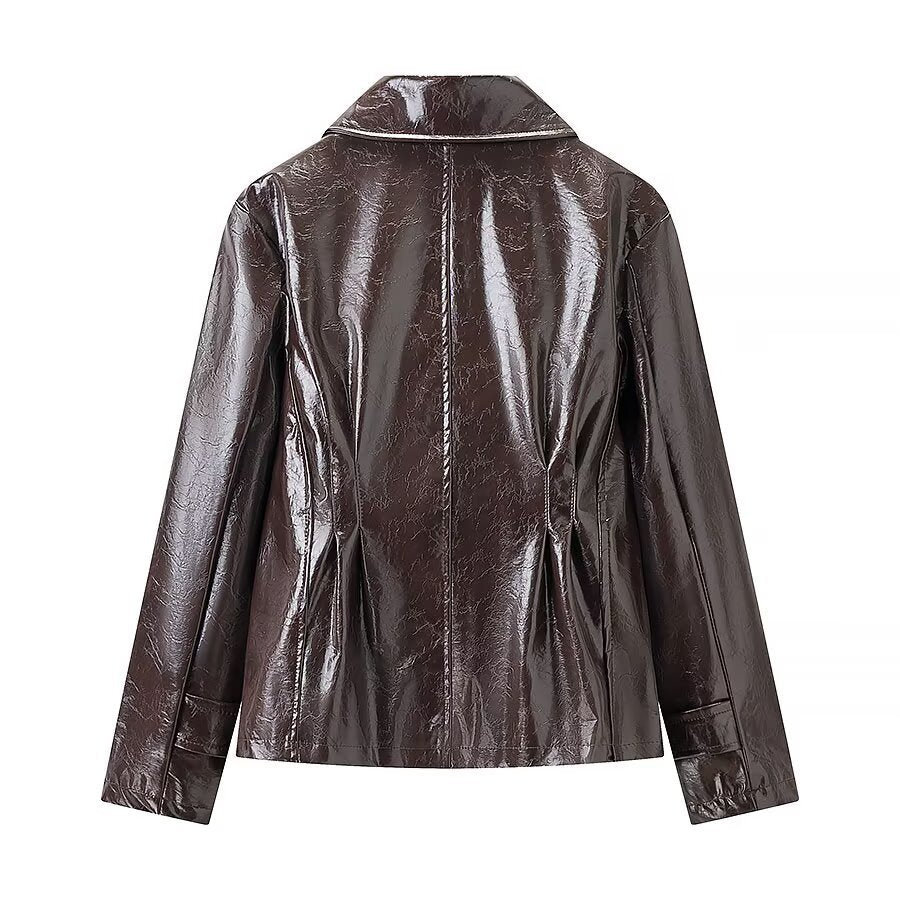 Faux Leather Jacket with Tailored Fit for Modern Edge