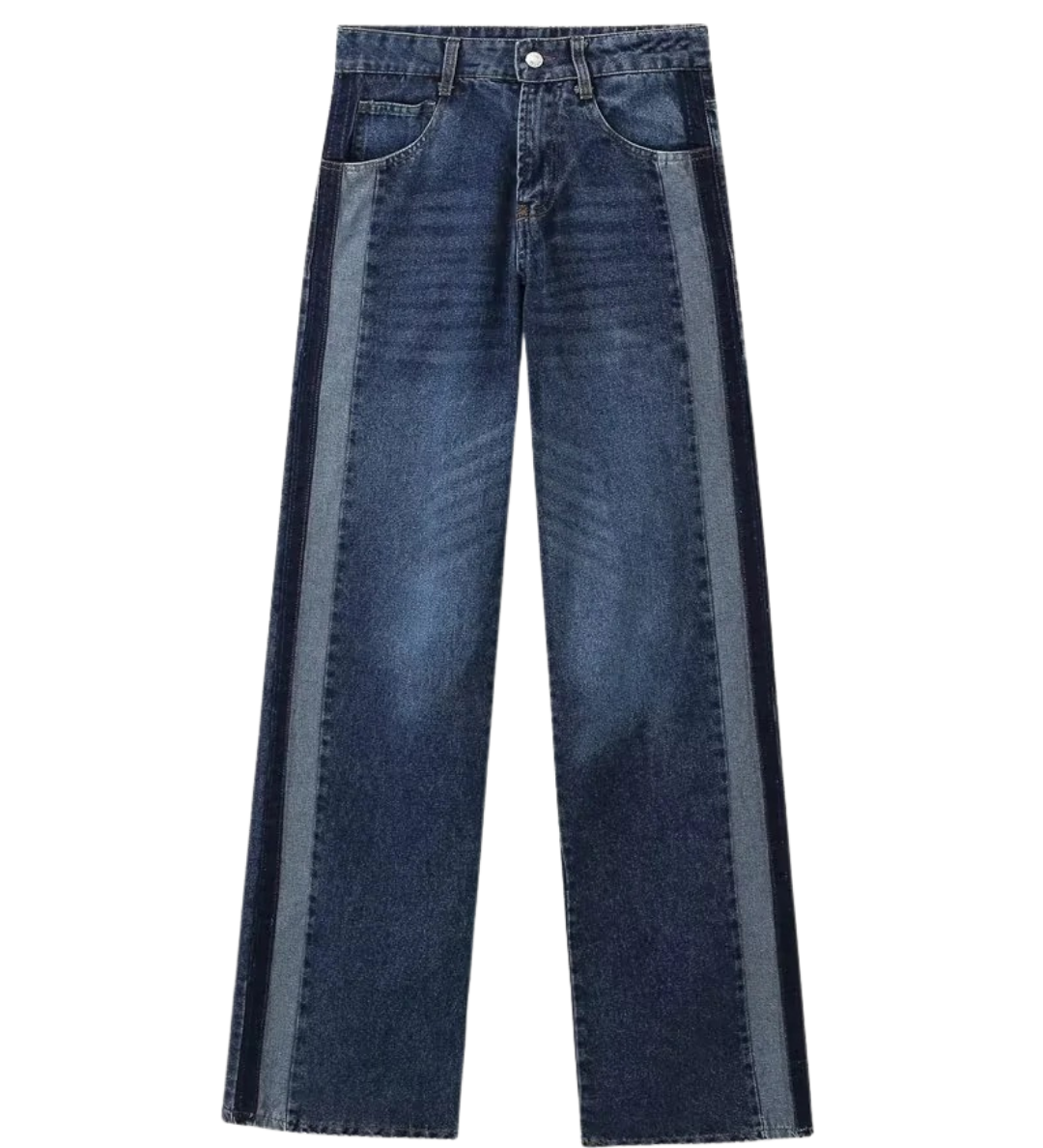 High Waist Straight Leg Denim Jeans with Clean Finish