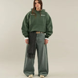 קפוצ'ון אוברסייז עם הדפס גב בסגנון אורבני