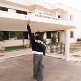 קפוצ'ון אוברסייז עם הדפס גב בסגנון אורבני