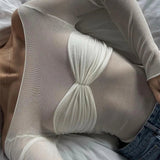 טופ רשת שקוף עם חזיית קפלים מובנית