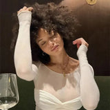 טופ רשת שקוף עם חזיית קפלים מובנית