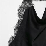 טופ אסימטרי אלגנטי עם תחרה מחמיאה